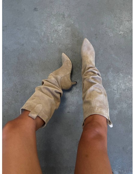 Soho 1 (covered heel) - beige suede