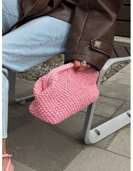 Сумка плетена - рожевий