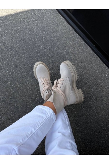Ais Boots - Light Beige Suede