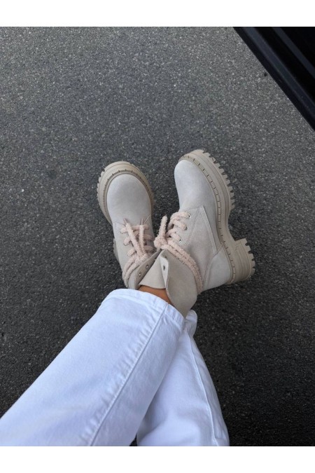 Ais Boots - Light Beige Suede